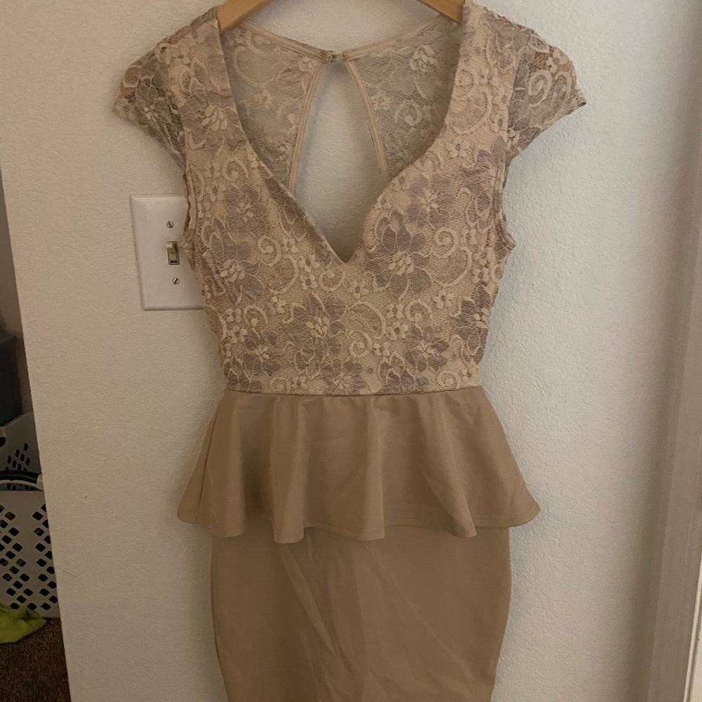 Tan lace dress